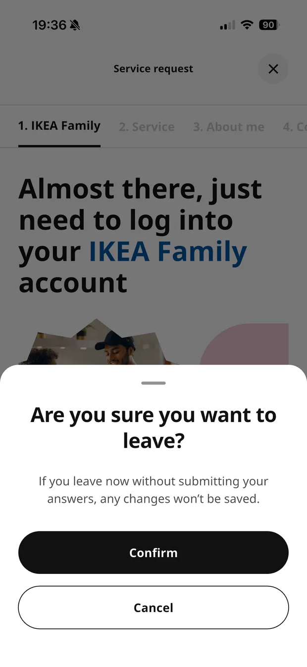 Confirmation modal — clear expectations set the moment a booking is made