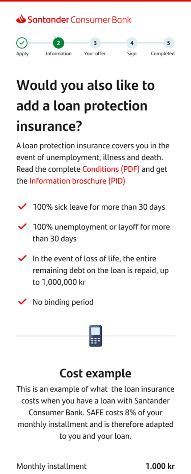 Insurance info page — control