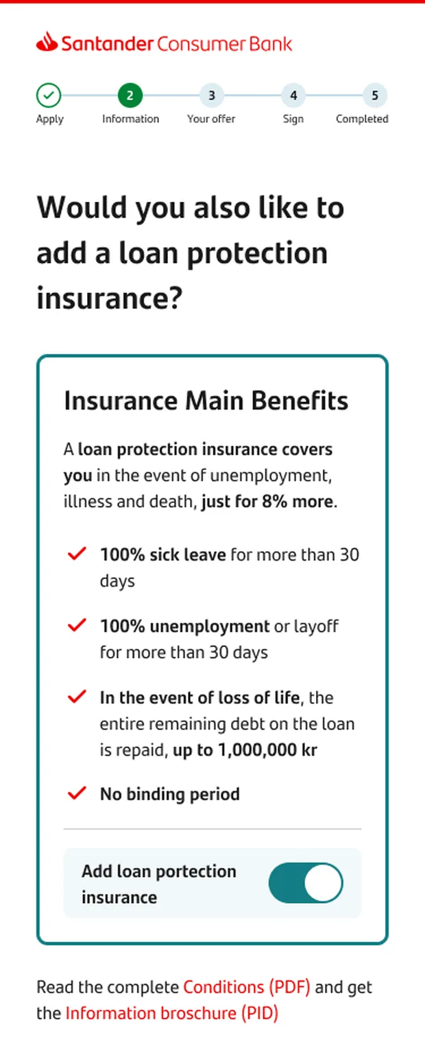 Insurance info page — variant OP2: reordered trust signals and simplified pricing presentation